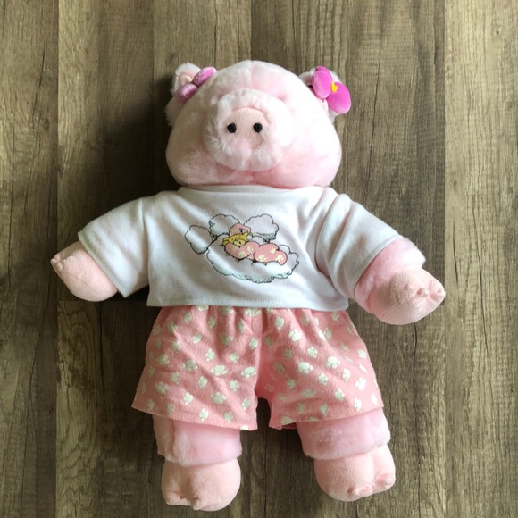Build-A-Bear Other - Build a Bear Pink Pig Piglet with Pajamas and Flower Bows